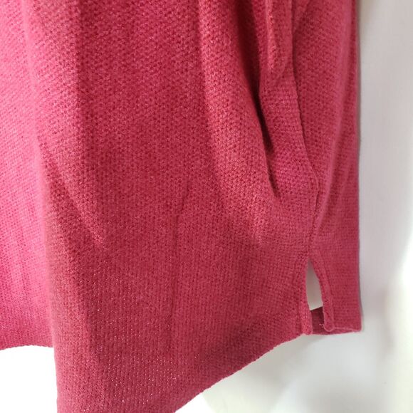 Old Navy Women Sweater Medium Relaxed Plush Boat Neck Deep Fuchsia Pink Pullover - Picture 6 of 9